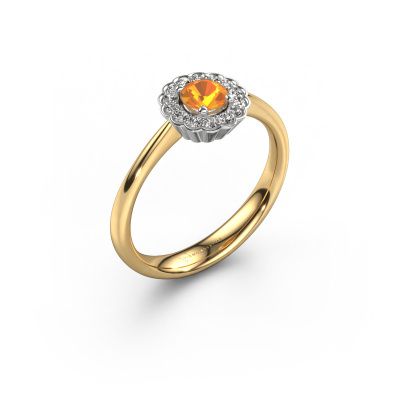 Bague de fiançailles Debi 585 or jaune citrine 4.2 mm
