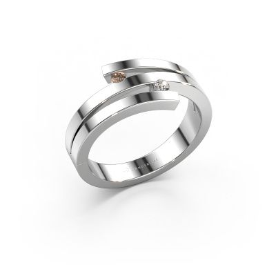 Ring Roxane 585 white gold brown diamond 0.06 crt