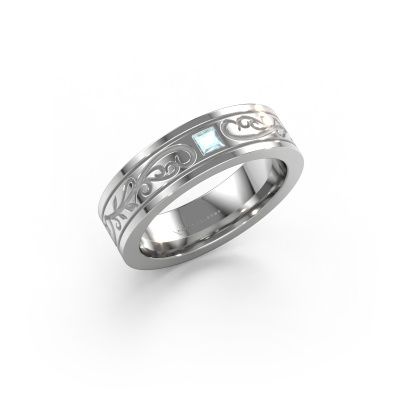 Men's ring Matijs 950 platinum aquamarine 3 mm