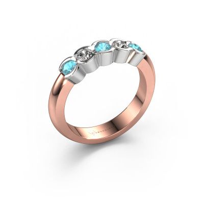 Ring Lotte 5 585 rose gold blue topaz 3 mm