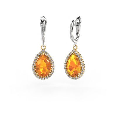 Pendants d'oreilles Tilly per 4 585 or jaune citrine 12x8 mm