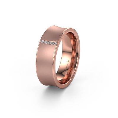 Wedding ring WH2021B 585 rose gold diamond ±7x2 mm