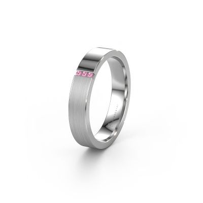 Wedding ring WH1103L14AMP 585 white gold pink sapphire ±0.16x0.07 in