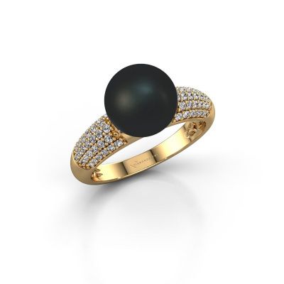 Ring Anisa 585 Gold Schwarz Perle 9 mm