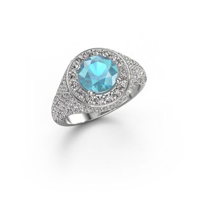 Ring Dayle 950 platinum blue topaz 7 mm