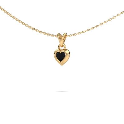 Pendentif Charlotte Heart 585 or jaune diamant noir 0.30 crt