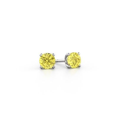 Stud earrings Sam RND 950 platinum yellow lab grown diamond 5 mm