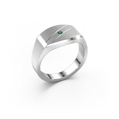 Men's ring Joe 3 585 white gold emerald 2 mm