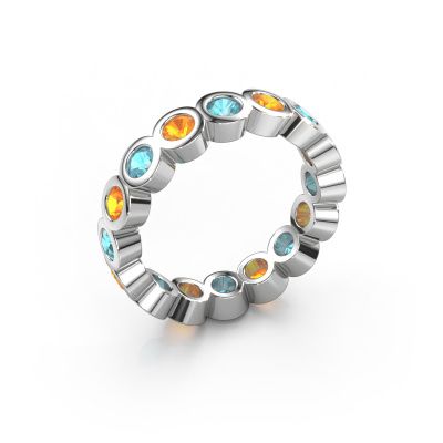 Vorsteckring Edwina 3 585 Weißgold Blau Topas 3 mm