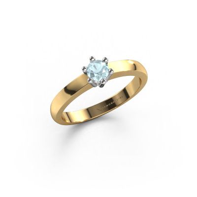 Engagement ring Luna 1 585 gold aquamarine 3.7 mm
