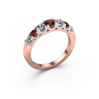 Ring Selina 3 585 rose gold garnet 3.7 mm