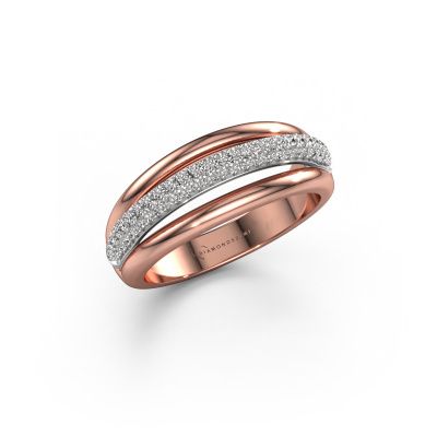 Ring Paris 585 rose gold zirconia 1 mm