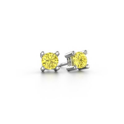 Stud earrings Eline 950 platinum yellow lab grown diamond 5 mm