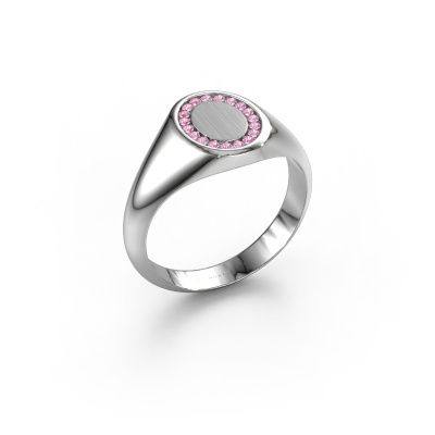 Pinky Ring Floris Oval 1 950 Platin Pink Saphir 1.2 mm