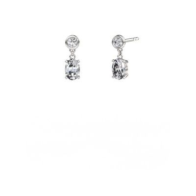 Pendants d'oreilles Lacey OVL 950 platine diamant 1.40 crt