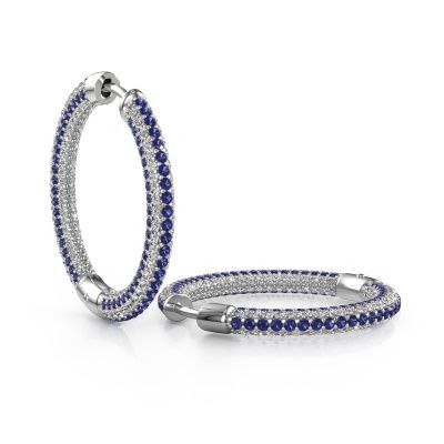 Hoop earrings Hope 20mm 585 white gold sapphire 1 mm
