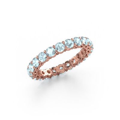 Stackable ring Michelle full 3.0 585 rose gold aquamarine 3 mm