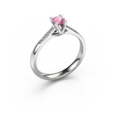 Promise ring Janna 2 950 platina roze saffier 4 mm
