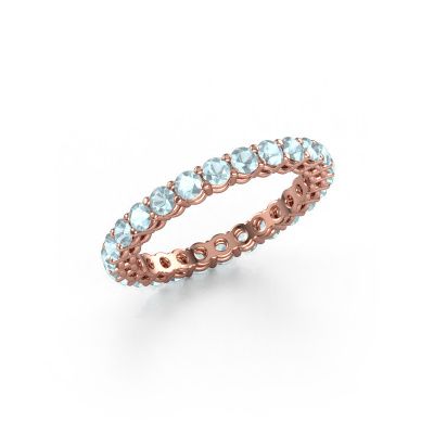 Stackable ring Michelle full 2.4 585 rose gold aquamarine 2.4 mm