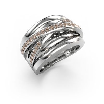 Bague Clair 3 585 or blanc diamant brun 0.495 crt