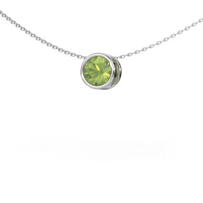 Pendant Lavon RND 585 white gold peridot 6.5 mm