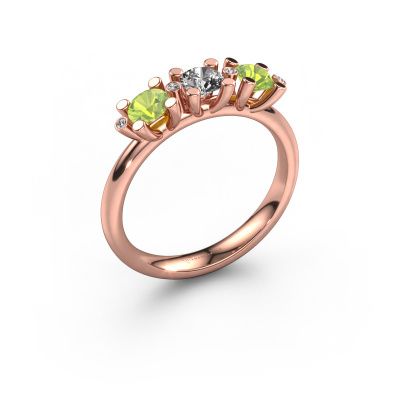 Ring Puk 2 585 rosé goud diamant 0.27 crt