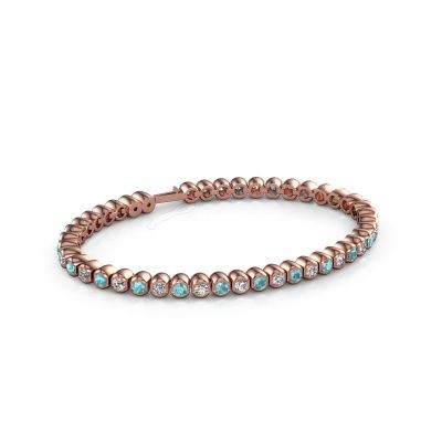 Tennisarmband Bianca 3 mm 585 Roségold Blau Topas 3 mm