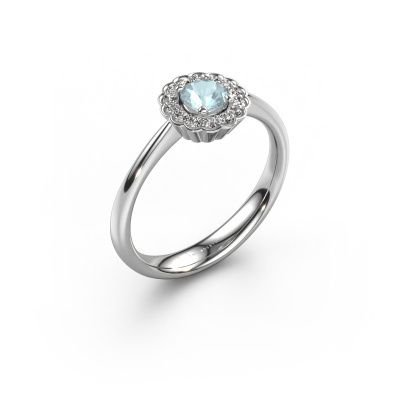 Engagement ring Debi 950 platinum aquamarine 4.2 mm