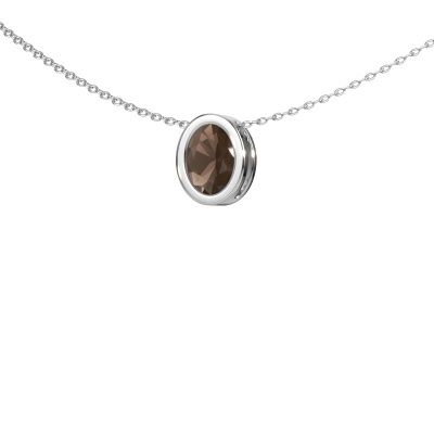 Anhänger Lavon OVL 585 Weißgold Rauchquarz 7,5x5,5 mm