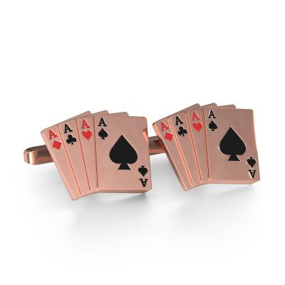 Cufflinks Black jack 585 rose gold
