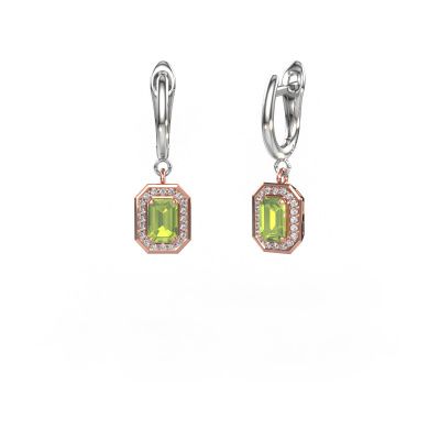Pendants d'oreilles Dodie 1 585 or rose péridot 6x4 mm