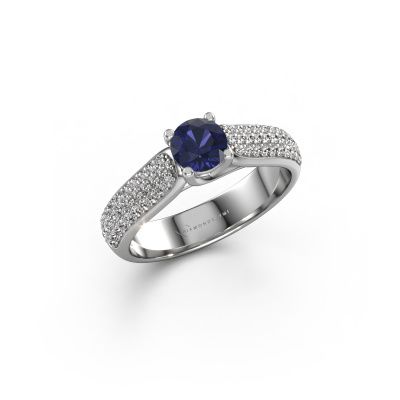 Engagement ring Leoness 585 white gold sapphire 5 mm
