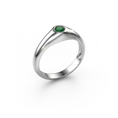 Pinky ring Thorben 950 platinum emerald 5 mm