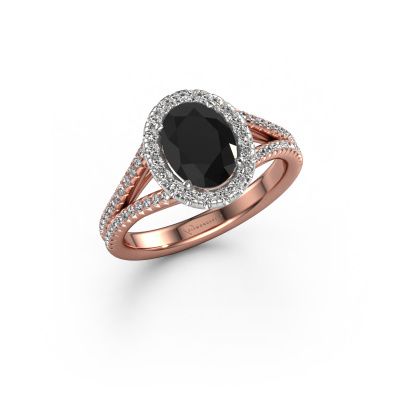 Bague de fiançailles Verla ovl 2 585 or rose diamant noir 1.790 crt