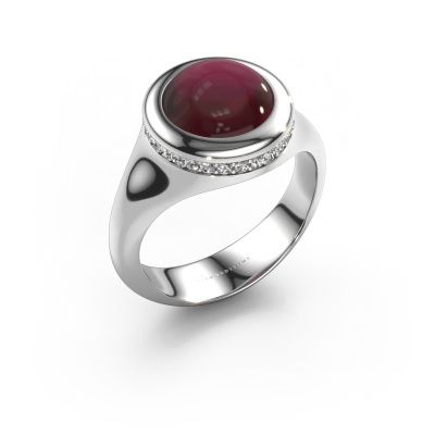 Ring Lesli RND 950 platinum garnet 10 mm