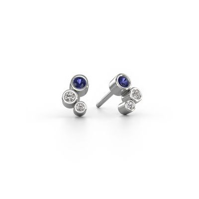 Stud earrings Marlys 585 white gold sapphire 2.5 mm