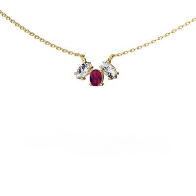 Necklace Rachal 585 gold rhodolite 4x3 mm