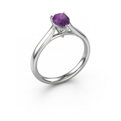 Verlobungsring Mignon per 1 950 Platin Amethyst 7x5 mm