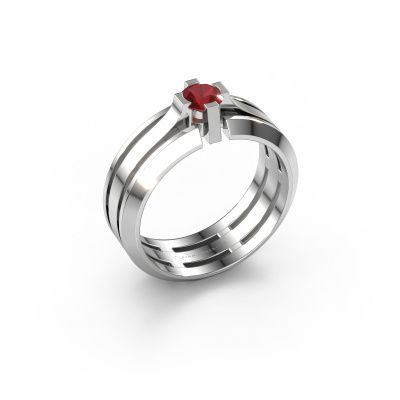 Men's ring Sem 950 platinum ruby 4.7 mm