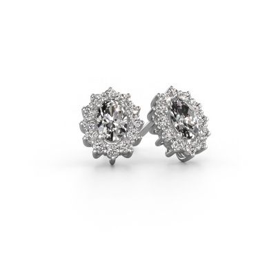 Boucles d'oreilles Margien 950 platine diamant synthétique 0.40 crt