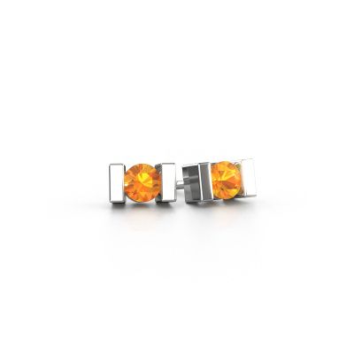 Stud earrings Lieve 950 platinum citrin 3.7 mm