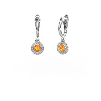 Pendants d'oreilles Noud RND 585 or blanc citrine 4 mm