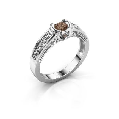 Ring Elena 585 Weißgold Braun Diamant 0.25 crt