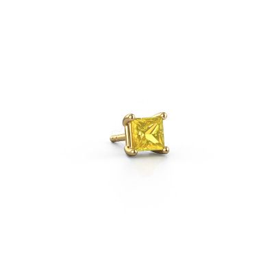 Men's earring Dave SQR 585 gold yellow sapphire 4.5 mm