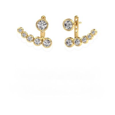 Boucles d'oreilles Wendy 585 or jaune diamant synthétique 2.19 crt