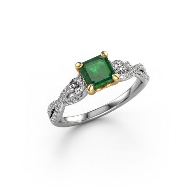 Engagement ring Marilou ASC 585 white gold emerald 5.5 mm
