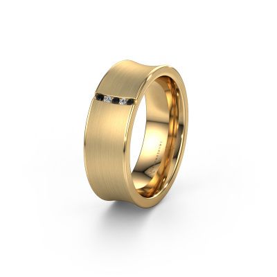 Ehering WH2021B 585 Gold Schwarz Diamant ±7x2 mm