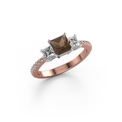 Engagement ring Dorla 585 rose gold smokey quartz 5 mm