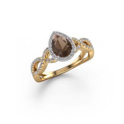 Engagement ring Dionne pear 585 gold smokey quartz 7x5 mm
