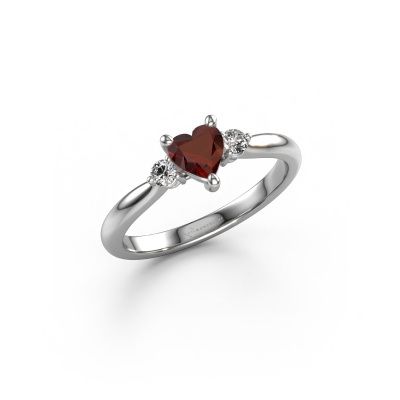 Engagement ring Lieselot HRT 585 white gold garnet 5 mm